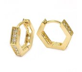 Les Trésors De Lily [P2349] - Pendientes de aro 'Sissi' chapados en oro oro blanco - 13x3 mm blanco