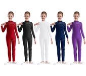 Traje de patinaje artístico brillante para niños, mono de malla con parches de diamantes de imitación 5-6 Years borgoña