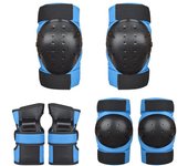 Juego de 6 rodilleras para niños, equipo de protección de seguridad, rodilleras ajustables, coderas y muñequeras para ciclismo, patinaje y patinaje sobre ruedas S