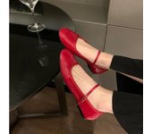 Zapatos de ballet Mary Jane para mujer, zapatos planos de punta redonda de cuero brillante para mujer, zapatos de baile para fiesta, baile, boda, novia 39 negro