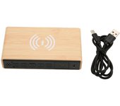 Reloj despertador digital de madera con carga inalámbrica y atenuador de 3 niveles. Reloj digital LED de madera.