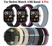 Correa de nailon para Xiaomi Mi Band 9 Pro, pulsera elástica ajustable para Mi Band 8 Pro, Redmi Watch 4, accesorios. Mi Band 8 Pro verde/gris