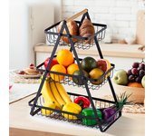 Cesta de frutas de 3 niveles para encimera, cesta portátil para frutas, organizador de cocina, almacenamiento y comedor, frutas, verduras, pan, bocadillos