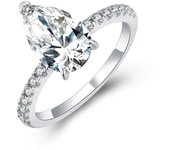 Anillos de moissanita con corte de pera de 3,0mm, nuevo para mujer, anillo de prueba de diamante de moissanita, Plata de Ley 925, marca superior de boda 10