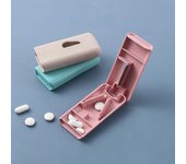 Pastillero de viaje, soporte para almacenamiento de medicina, contenedor organizador, dispensador de tabletas, estuche para pastillas, cortador de medicina 8*4*1.8cm azul