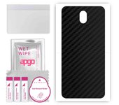apgo Protective Skin Sticker for the back compatible with LG K30 (2019), Wrap Film, Foil, Vinyl - Pattern Carbon Black