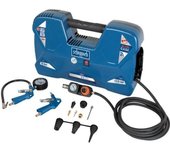 Compresor portátil Scheppach AIR CASE - 2L - 1100 W - 8 bares ( Se entrega con 12 accesorios, una pistola de aire comprimido y un mango de inflado.)