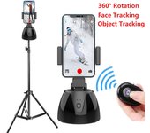 Palo de Selfie inteligente automático, rotación de 360 ​​grados, soporte para teléfono móvil, trípode para cámara de seguimiento facial para grabación de vídeo negro