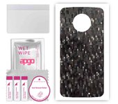apgo Protective Skin Sticker for the back compatible with Motorola Moto X4, Wrap Film, Foil, Vinyl - Pattern Carbon Black Pixel