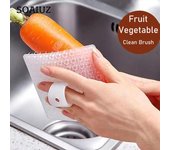 Suministros para fiestas en el hogar, cepillo de limpieza de cocina, cepillo limpio de PP, fregador multifuncional para frutas y verduras, herramientas de cocina multifuncionales 3Pcs/Random