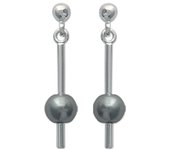 Les Trésors De Lily [J9585] - Boucles Argent 'Perla' gris argenté - 18x5 mm gris