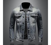 Nuevo Moda Simple Retro Slim Fit Denim Coat chaqueta de hombre Denim 5XL