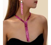 Conjunto de joyas de moda para mujer color rosa