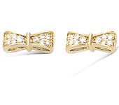 Les Trésors De Lily [L7018] - Pendientes chapados en oro 'Romantic Knot' oro blanco - 11x4 mm oro