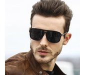 Gafas de sol polarizadas TR90 para hombre, con doble puente, para conducir, visión nocturna, color amarillo, A523 azul