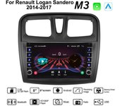 Android para Renault Logan Sandero 2014-2017 con botón perilla coche CarPlay Radio Video reproductor Multimedia GPS 2 + 32GB 1+16GB