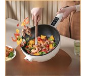 Sartén eléctrica antiadherente multifuncional inteligente: Olla de cocina doméstica integrada y enchufable 3.5L