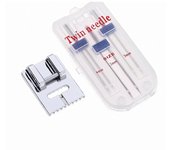 INNE 3 tamaños agujas gemelas y arrugadas 9 ranuras prensatelas para coser máquina de coser tamaño 2/90 3/90 4/90 accesorios multifuncionales