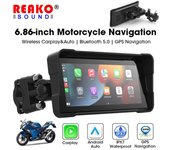 Navegación GPS portátil para motocicleta con pantalla táctil de 6,86 pulgadas compatible con función de radio inalámbrica CARPLAY/Android y grabadora de conducción automática 6.86inch