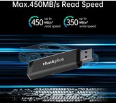 thinkplus TU203 Flash Driver 256GB USB3.1 Gen 1 Interfaz Transferencia de alta velocidad para archivos de vídeo de gran tamaño 128GB