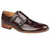 Zapatos brogue de cuero con doble hebilla Goor para hombre 10 UK rojo