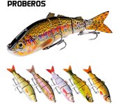 Señuelo de 22cm, 5 cebos biomiméticos de plástico, 113g, peces múltiples, 6 colores, perca con boca abatible, todo en uno