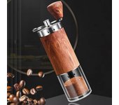 Molinillo de café portátil de grano de madera con manivela de acero inoxidable, manual, hecho a mano, herramienta de cocina