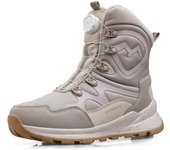 Botas de nieve de invierno para mujer, cálidas, resistentes al agua, con cordones, forro de piel sintética, botines hasta media pantorrilla, zapatos para mujer, botas para caminar al aire libre, senderismo, esquí 36 púrpura