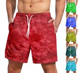 Pantalones cortos de playa informales con cintura elástica y estampado a la moda para hombre XXXXXXL azul