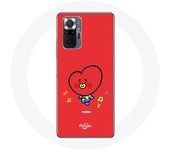 Coque pour Xiaomi Redmi Note 10 Pro Bangtan Garçons BT21 TATA V Fond Rouge
