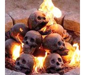 Escultura de calavera realista mano de obra fina Mini escultura de calavera ignífuga portátil de Halloween 1pc