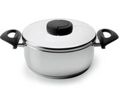 Lacor - 85024 - Cacerola con Tapa Estudio 24 Inox. Apta para Cocina de inducción y lavavajillas. Asas y pomo termoaislantes