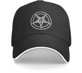 Baphomet Cabeza de cabra Pentagrama invertido Logotipo satánico oculto Baphomet Oculto Gorra con sello negro Gorra de béisbol Visera