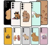 Funda de teléfono con dibujos de capibara para Samsung Galaxy S24 S23 S22 S20 Ultra S21 FE 5G S10 S9 Plus S10E, funda de silicona suave Samsung S23Ultra