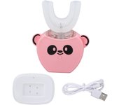 Cepillo de dientes eléctrico automático para niños, de silicona, recargable, inteligente, tipo U, limpiador bucal para 360 grados