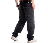 Pantalones de skate y baile callejero de la costa oeste de Europa y Estados Unidos, pantalones vaqueros holgados de estilo hip hop para hombre 30 negro