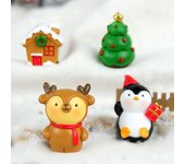 Árbol de Navidad de dibujos animados, muñeco de nieve, Papá Noel, micropaisaje, adornos de resina, casa de muñecas, lindos accesorios de jardinería