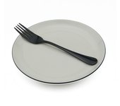 Tenedor coreano para ensalada y postre, tenedor negro para cena, vajilla colorida de arcoíris, vajilla con mango largo, tenedores y cubiertos, 304 oro