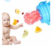 Chupete para morder para bebé, alimentador de boca pequeña de frutas y verduras, chupete para bebé, alimentador de seguridad para niños S azul