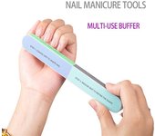 Lima de uñas de seis lados, pulidor de uñas multiusos, herramientas de manicura esmeriladas, reparación de uñas de belleza profesional de gran calidad