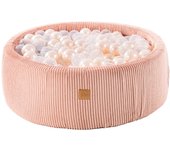 Piscina de bolas redonda MeowBaby® 90x30cm con 200 bolas, pana, rosa 90x30 cm