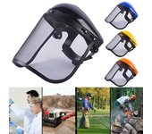 Casco de seguridad para cortacésped de jardín, sombrero con visera de malla de cara completa para tala, desbrozadora, protección forestal, máscara de cocina, herramientas