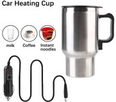 Hervidor de agua de acero inoxidable para coche, camión, 12 V, 450 ml, para viajes, camping, calefacción eléctrica, portátil, para agua, café y leche 450ml