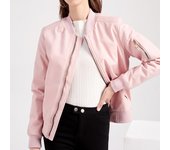 Chaqueta de primavera y otoño para mujer, chaqueta bomber fina informal con bolsillos laterales con cremallera de manga larga XXXL negro