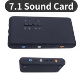 Tarjeta de sonido estéreo externo USB 7,1, tarjeta de sonido USB 2,0 con 2 cabezales de micrófono, salida DAC SPDIF de 8 canales para altavoces de escritorio domésticos negro