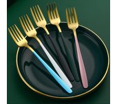 Juego de cubiertos portátiles de acero inoxidable de 3 piezas, cuchara, tenedor, palillos, juego de cubiertos portátiles de estilo coreano para viajes de estudiantes, suministros de cocina blanco