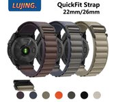 Correa de ajuste rápido de nailon de 22mm y 26mm para Garmin Fenix ​​7X 7 Pro Fenix ​​6X 6 5X 5Plus Tactix 7 Forerunner 965 955 Enduro 2 Loop Band 26mm