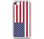 Coque iPhone - Drapeau États-Unis - iPhone SE 2020 - Souple - Multicolore - TPU transparente
