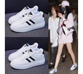 Zapatillas deportivas para mujer, zapatillas para correr de piel sintética, zapatillas blancas de moda, zapatillas deportivas para exteriores para mujer, zapatillas de skate transpirables 35