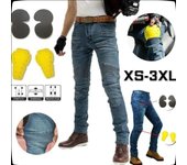 Pantalones vaqueros de Motor para hombre, pantalones de Motocross, pantalones de montar Enduro, pantalones protectores de rodilla para deportes de competición todoterreno XXXL negro